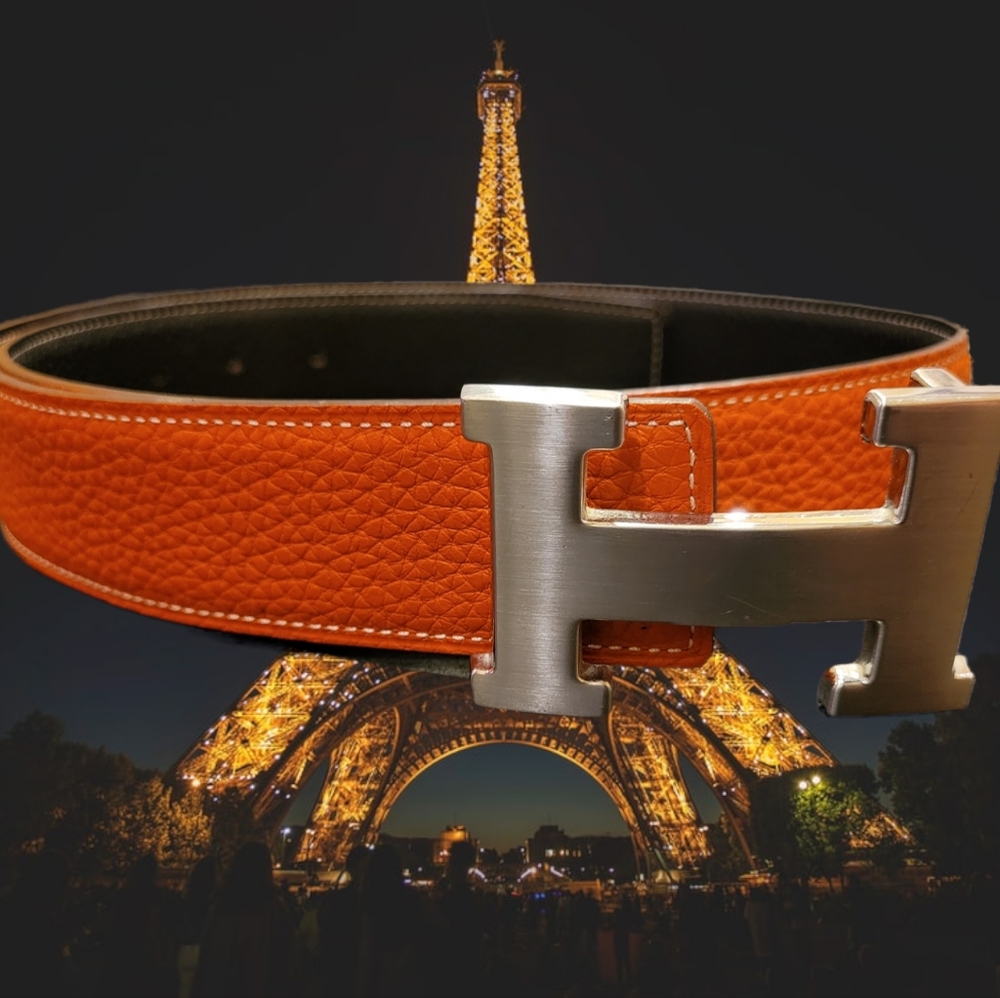 *RARE* Orange/black Authentic Hermes Belt